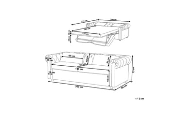 Sovesofa Cayenna - Svart - Møbler - Sofaer - Sovesofaer - 3 seters sovesofa