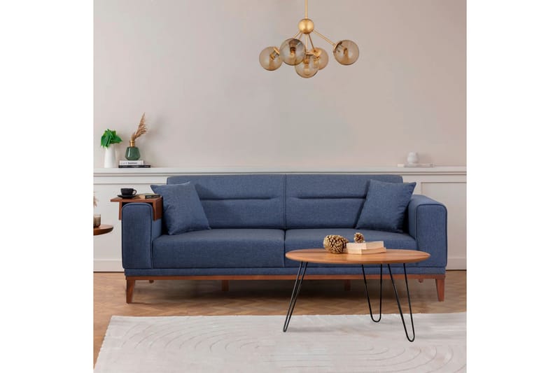 Sovesofa Charlesbourg 3-seters 223x94 cm - Blå - Møbler - Sofaer - Sovesofaer - 3 seters sovesofa