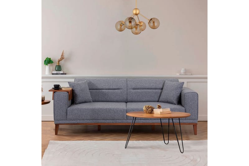 Sovesofa Charlesbourg 3-seters 223x94 cm - Mørkegrå - 3 seters sovesofa