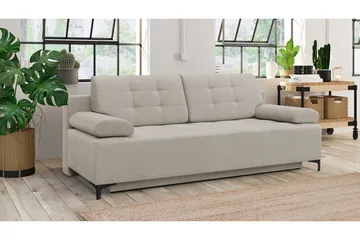 Sovesofa FABIO LED-belysning - Beige - Møbler - Sofaer - Sovesofaer - 3 seters sovesofa
