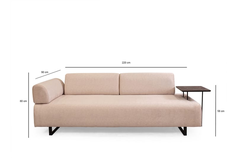 Sovesofa Glenavy 3-seters - Beige - 3 seters sovesofa