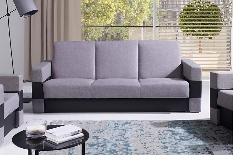 Sovesofa Gordia 222x88x89 cm - Grå - Møbler - Sofaer - Sovesofaer - 3 seters sovesofa