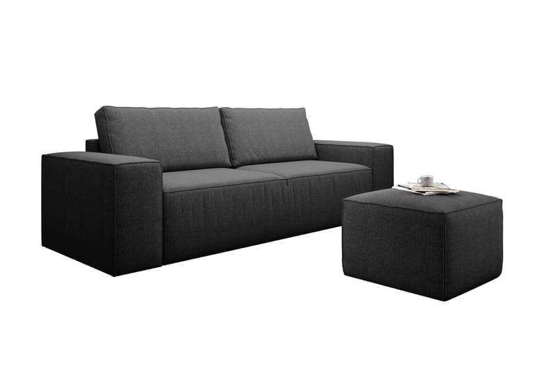 Sovesofa Kandari 3-seters med Oppbevaring - Mørkegrå - Møbler - Sofaer - Sovesofaer - 3 seters sovesofa