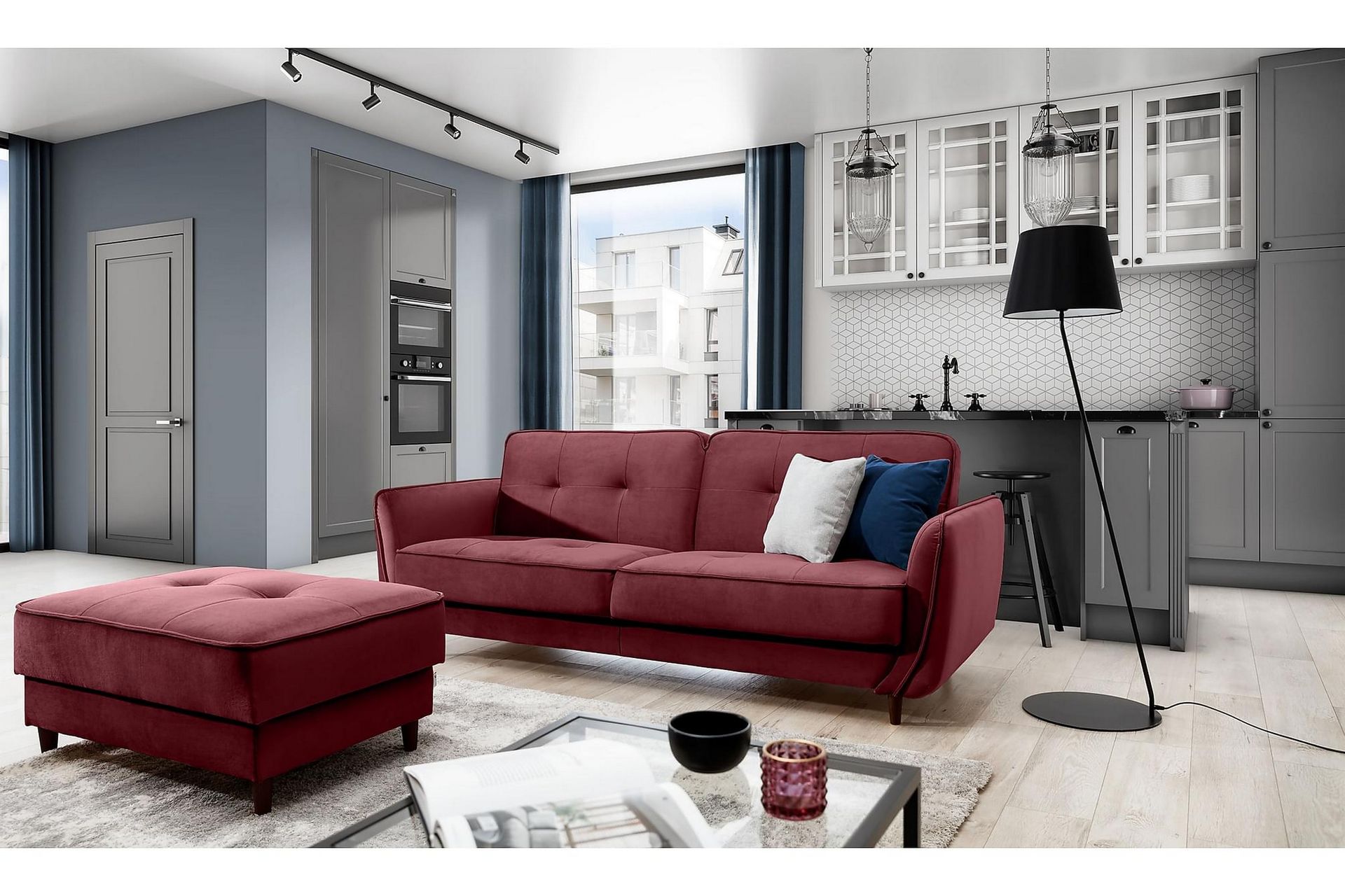 Sovesofa Kaval 3-seters - Röd - Møbler - Sofaer - Sovesofaer - 3 seters sovesofa