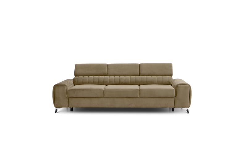 Sovesofa Laucha 3-seter - Beige - Fløyelssofaer - 3 seters sovesofa