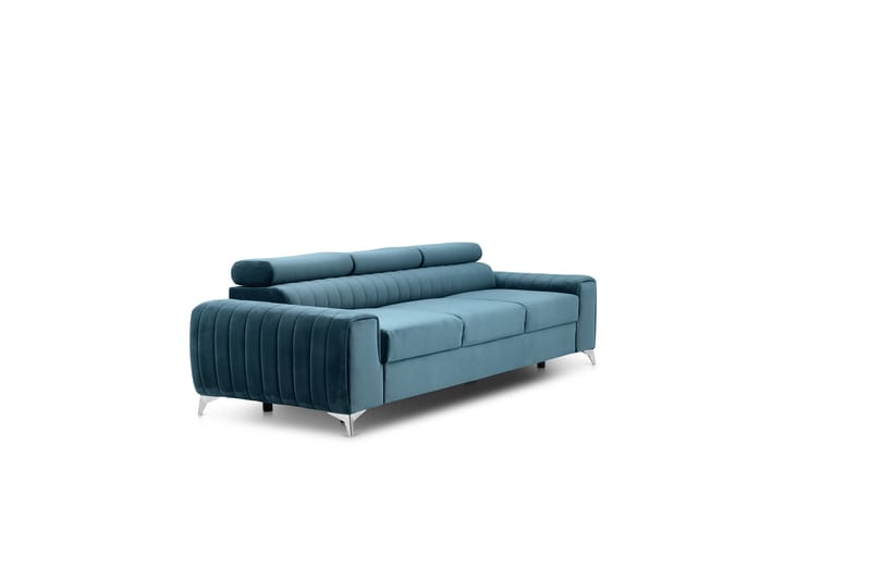 Sovesofa Laucha 3-seter - Blå - Møbler - Sofaer - Sovesofaer - 3 seters sovesofa