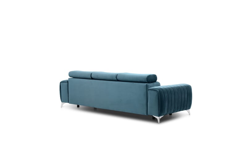 Sovesofa Laucha 3-seter - Blå - Møbler - Sofaer - Sovesofaer - 3 seters sovesofa