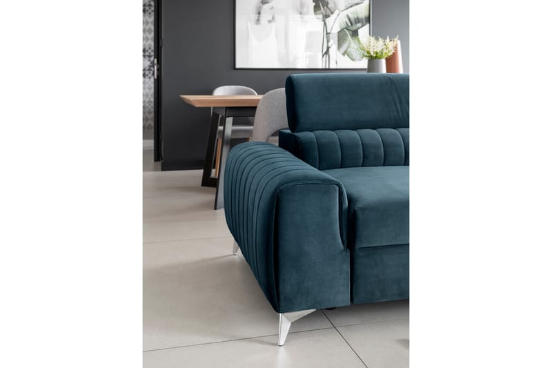 Sovesofa Laucha 3-seter - Blå - Møbler - Sofaer - Sovesofaer - 3 seters sovesofa