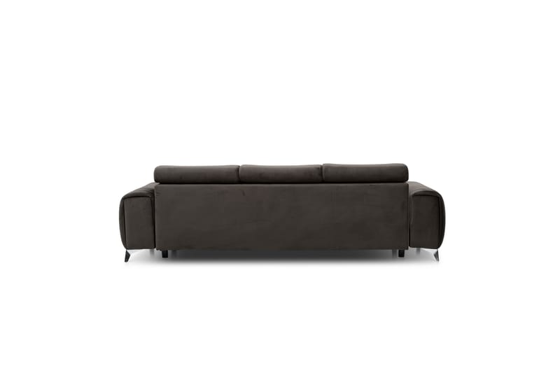 Sovesofa Laucha 3-seter - Brun - Fløyelssofaer - 3 seters sovesofa