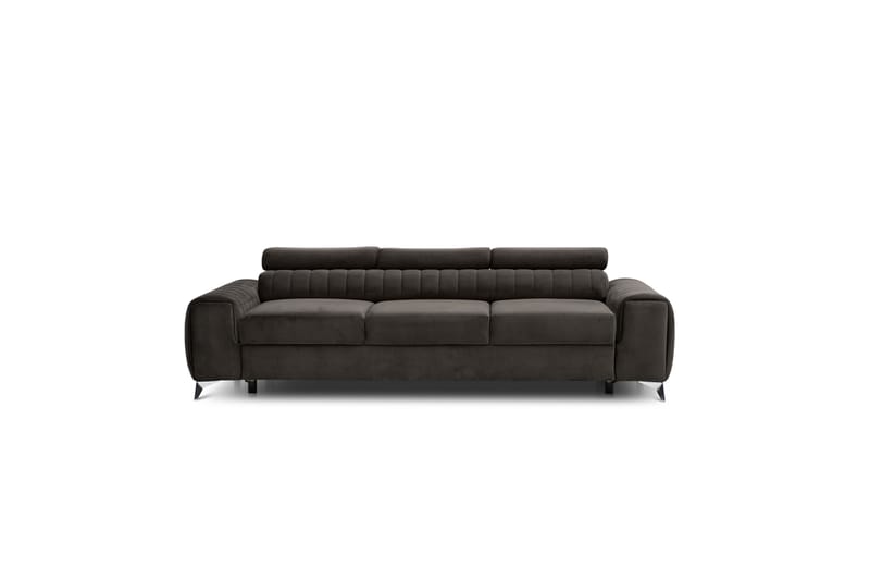 Sovesofa Laucha 3-seter - Brun - Fløyelssofaer - 3 seters sovesofa