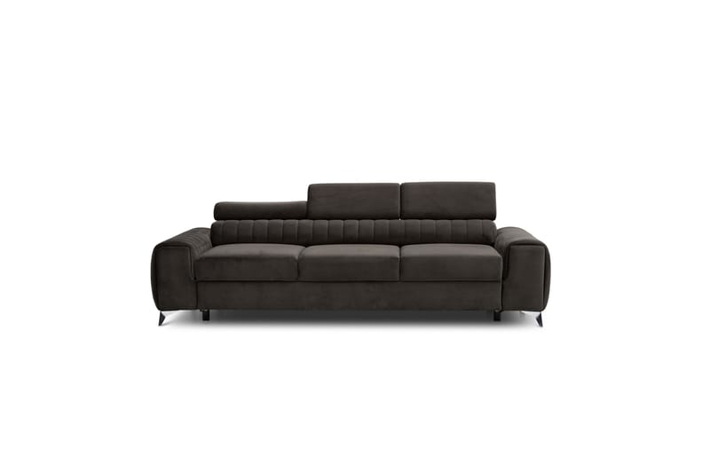 Sovesofa Laucha 3-seter - Brun - Fløyelssofaer - 3 seters sovesofa