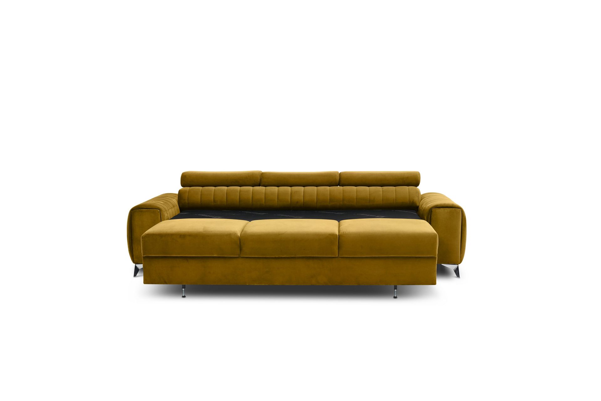 Sovesofa Laucha 3-seter - Gul - Møbler - Sofaer - Sovesofaer - 3 seters sovesofa
