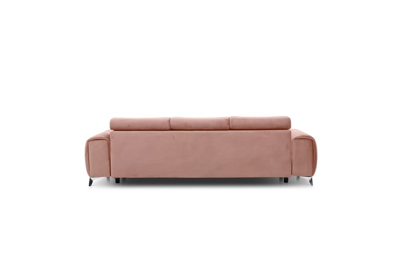 Sovesofa Laucha 3-seter - Rosa - Fløyelssofaer - 3 seters sovesofa