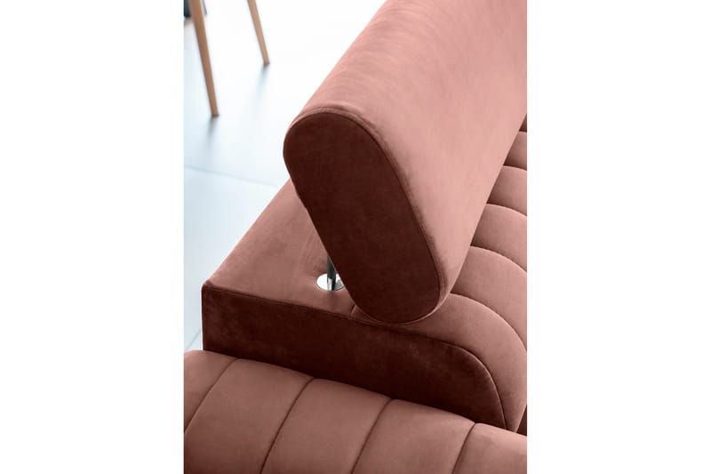 Sovesofa Laucha 3-seter - Rosa - Fløyelssofaer - 3 seters sovesofa