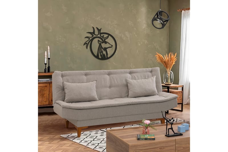 Sovesofa Longburn 3-seters 106x186 - Krem - 3 seters sovesofa