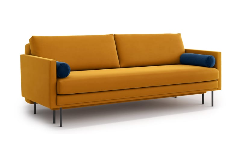 Sovesofa Nauro 3-seter - Gul - 3 seters sovesofa