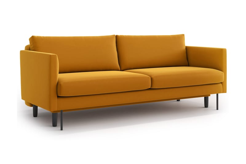 Sovesofa Nordquist 3-sits - Gul - 3 seters sovesofa