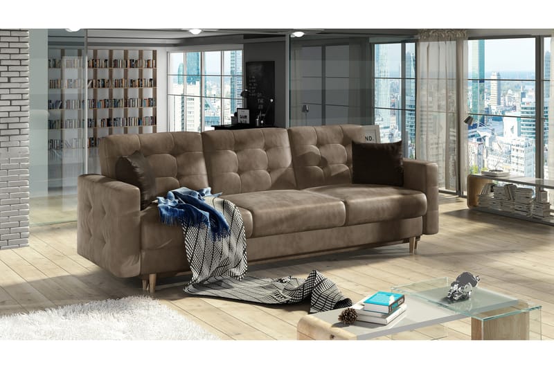 Sovesofa Remoni - Brun - 3 seters sovesofa