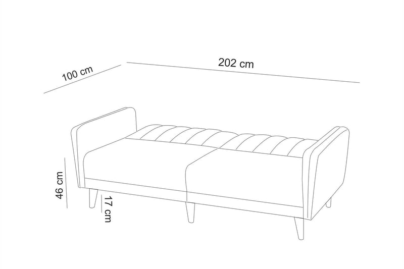 Sovesofa Twana 3-seter - Beige - 3 seters sovesofa