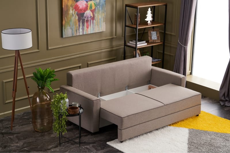 Sovesofa Windwhistle 3-seters 185x150 - Krem - Møbler - Sofaer - Sovesofaer - 3 seters sovesofa