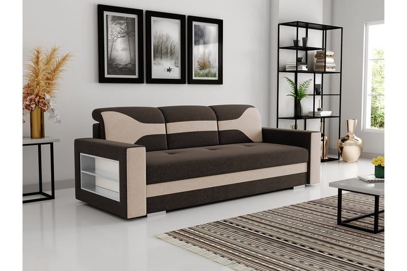 Sovesofa Witham Venstre - Brun - 3 seters sovesofa