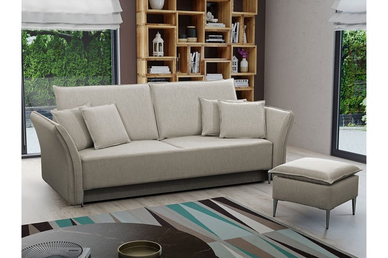 Staffin 3-sits Bäddsoffa Beige/Light beige - Møbler - Sofaer - Sovesofaer - 3 seters sovesofa