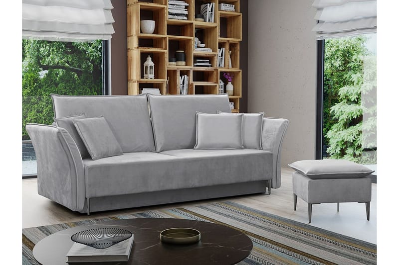 Staffin 3-sits Bäddsoffa Ljusgrå - Møbler - Sofaer - Sovesofaer - 3 seters sovesofa