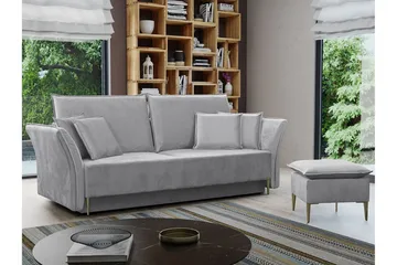 Staffin 3-sits Bäddsoffa Ljusgrå - Møbler - Sofaer - Sovesofaer - 3 seters sovesofa