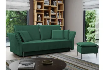 Staffin 3-sits Bäddsoffa NO_BRAND Dark green - Møbler - Sofaer - Sovesofaer - 3 seters sovesofa