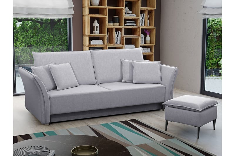 Staffin 3-sits Bäddsoffa NO_BRAND Ljusgrå - Møbler - Sofaer - Sovesofaer - 3 seters sovesofa