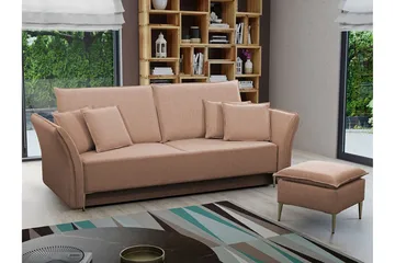 Staffin 3-sits Bäddsoffa NO_BRAND Pink - Møbler - Sofaer - Sovesofaer - 3 seters sovesofa