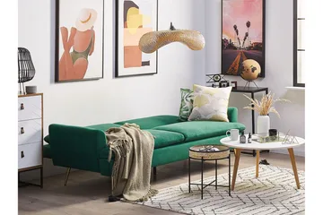 Vettre 3-seters Sovesofa - Fløyel/Mørkegrønn - Møbler - Sofaer - Sovesofaer - 3 seters sovesofa