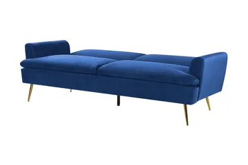 Vettre 3-seters Sovesofa - Fløyel/Marineblå - Møbler - Sofaer - Sovesofaer - 3 seters sovesofa