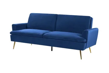 Vettre 3-seters Sovesofa - Fløyel/Marineblå - Møbler - Sofaer - Sovesofaer - 3 seters sovesofa