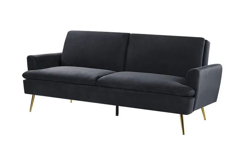 Vettre 3-seters Sovesofa - Fløyel/Svart - Møbler - Sofaer - Sovesofaer - 3 seters sovesofa