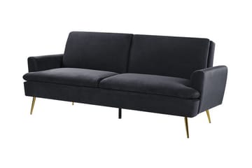 Vettre 3-seters Sovesofa - Fløyel/Svart - Møbler - Sofaer - Sovesofaer - 3 seters sovesofa