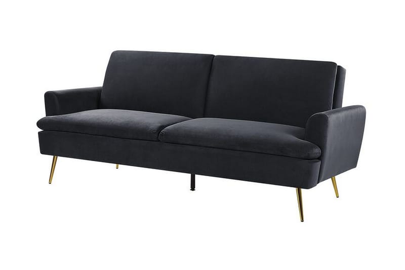 Vettre 3-seters Sovesofa - Fløyel/Svart - Møbler - Sofaer - Sovesofaer - 3 seters sovesofa