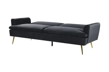Vettre 3-seters Sovesofa - Fløyel/Svart - Møbler - Sofaer - Sovesofaer - 3 seters sovesofa