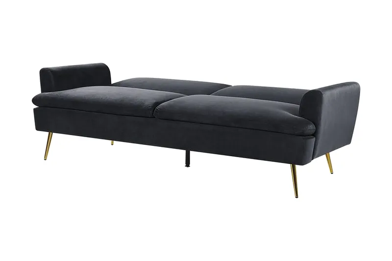 Vettre 3-seters Sovesofa - Fløyel/Svart - Møbler - Sofaer - Sovesofaer - 3 seters sovesofa
