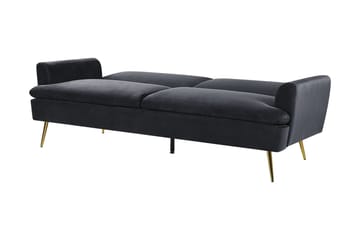 Vettre 3-seters Sovesofa - Fløyel/Svart - Møbler - Sofaer - Sovesofaer - 3 seters sovesofa