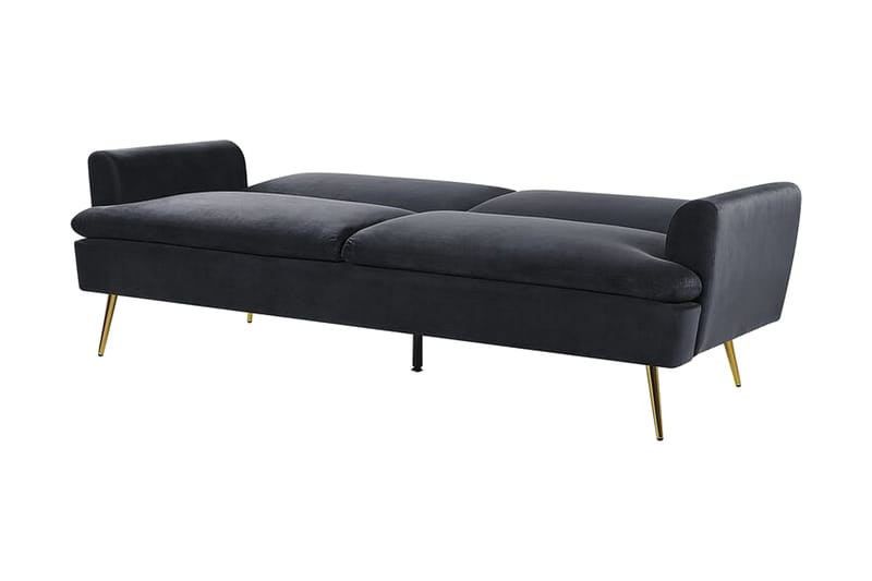 Vettre 3-seters Sovesofa - Fløyel/Svart - Møbler - Sofaer - Sovesofaer - 3 seters sovesofa