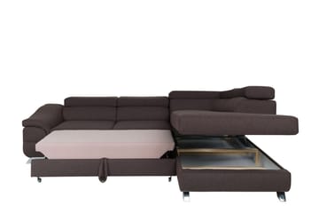 View Sovesofa 3-seter med Sjeselong Høyre - Mørkegrå - Møbler - Sofaer - Sovesofaer - Langsgående sovesofa