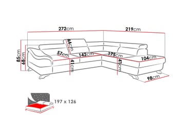 View Sovesofa 3-seter med Sjeselong Høyre - Mørkegrå - Møbler - Sofaer - Sovesofaer - Langsgående sovesofa