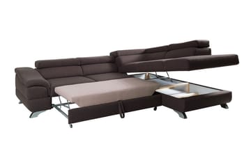 View Sovesofa 3-seter med Sjeselong Høyre - Mørkegrå - Møbler - Sofaer - Sovesofaer - Langsgående sovesofa