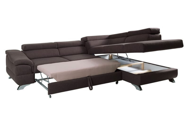 View Sovesofa 3-seter med Sjeselong Venstre - Lysegrå - Møbler - Sofaer - Sovesofaer - Langsgående sovesofa