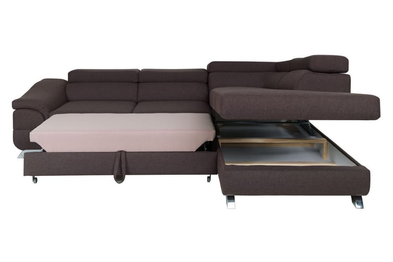 View Sovesofa 3-seter med Sjeselong Venstre - Lysegrå - Møbler - Sofaer - Sovesofaer - Langsgående sovesofa