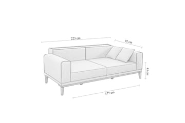 Wyong 3-seters Rektangulær Langsgående Sovesofa 94x223 cm i Stoff - Dueblå - Møbler - Sofaer - Sovesofaer - 3 seters sovesofa