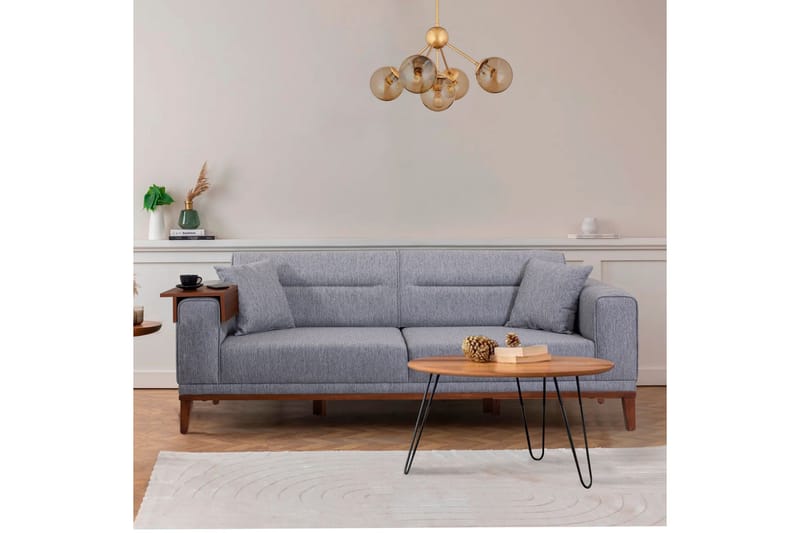 Wyong Sovesofa 3-seters 223x94 cm - Grå - Møbler - Sofaer - Sovesofaer - 3 seters sovesofa