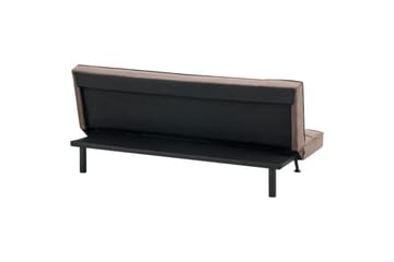 3-sitssoffa Beliani Hasle Beige, svart Brown, Black - Møbler - Sofaer - Sovesofaer - 3 seters sovesofa