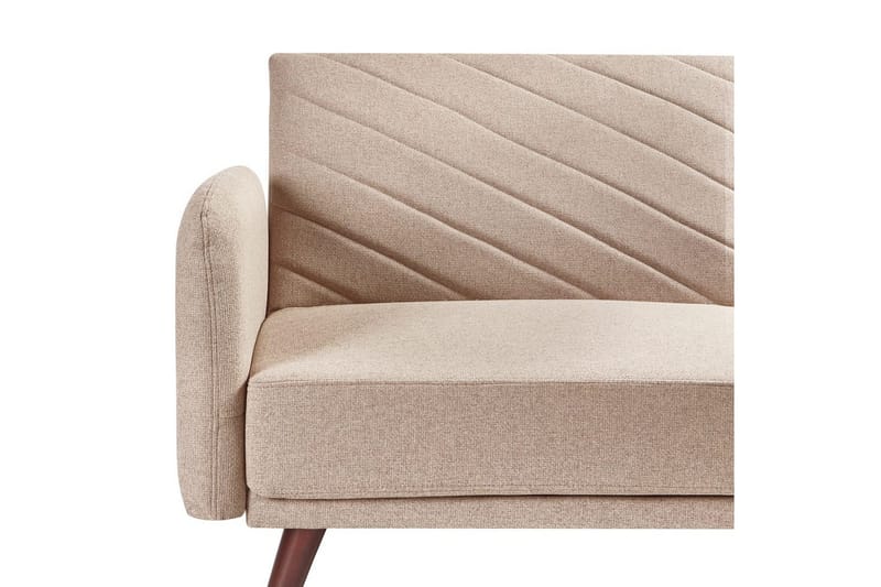 3-sitssoffa Beliani Senja Beige, mörkt trä, guld Beige - Beige - Møbler - Sofaer - Sovesofaer - 3 seters sovesofa